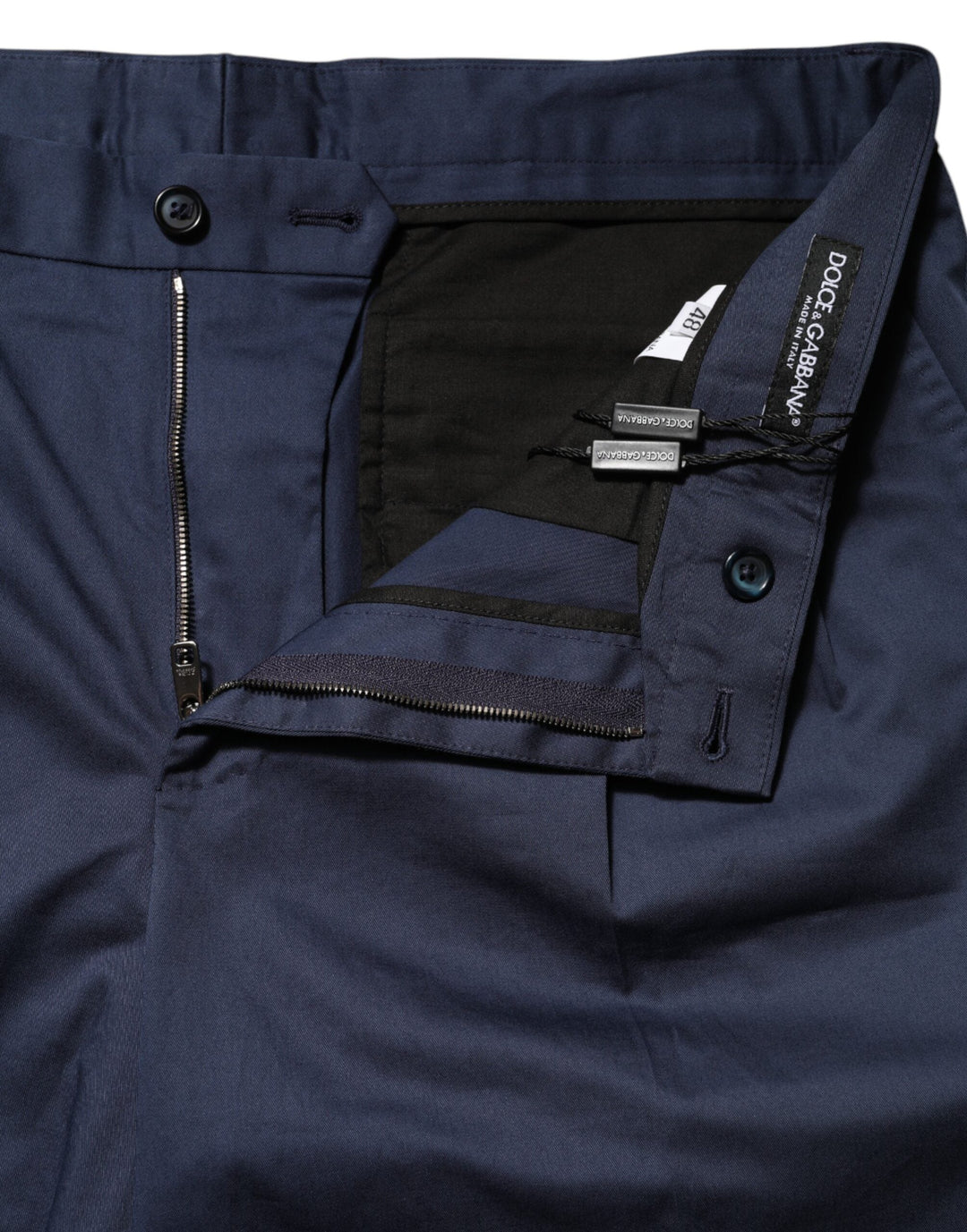 Men’s Dolce &amp; Gabbana Blue Cotton Stretch Mid Waist Bermuda Shorts