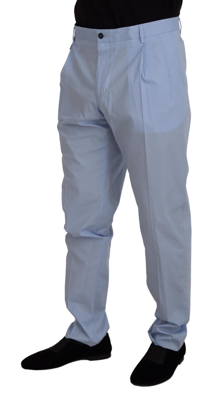 Men’s Dolce &amp; Gabbana Blue Cotton Stretch Trousers Chinos Pants