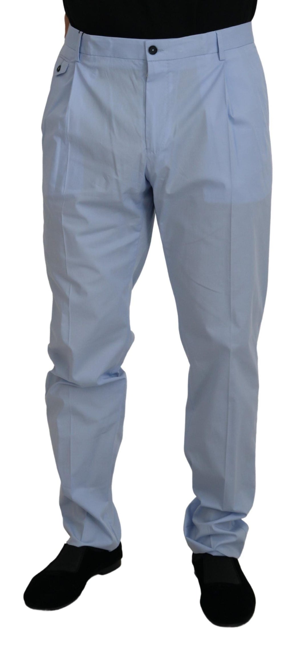 Men’s Dolce & Gabbana Blue Cotton Stretch Trousers Chinos Pants