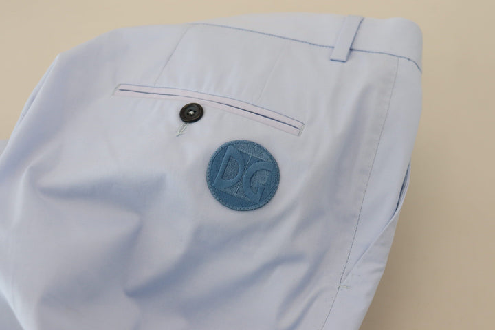 Men’s Dolce &amp; Gabbana Blue Cotton Stretch Trousers Chinos Pants