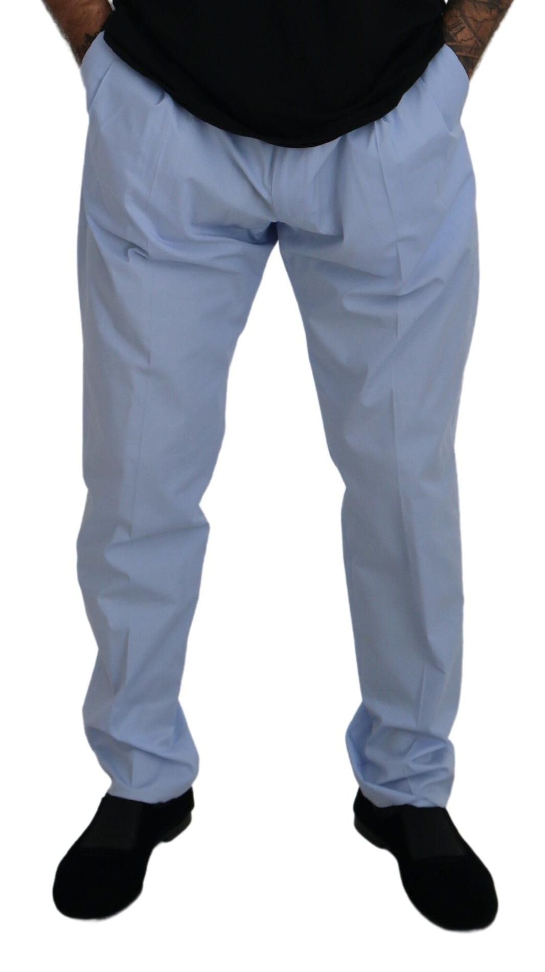 Men’s Dolce &amp; Gabbana Blue Cotton Stretch Trousers Chinos Pants