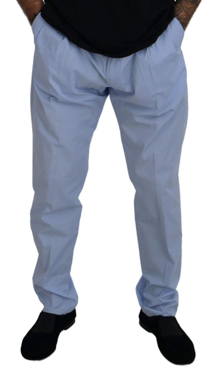 Men’s Dolce &amp; Gabbana Blue Cotton Stretch Trousers Chinos Pants
