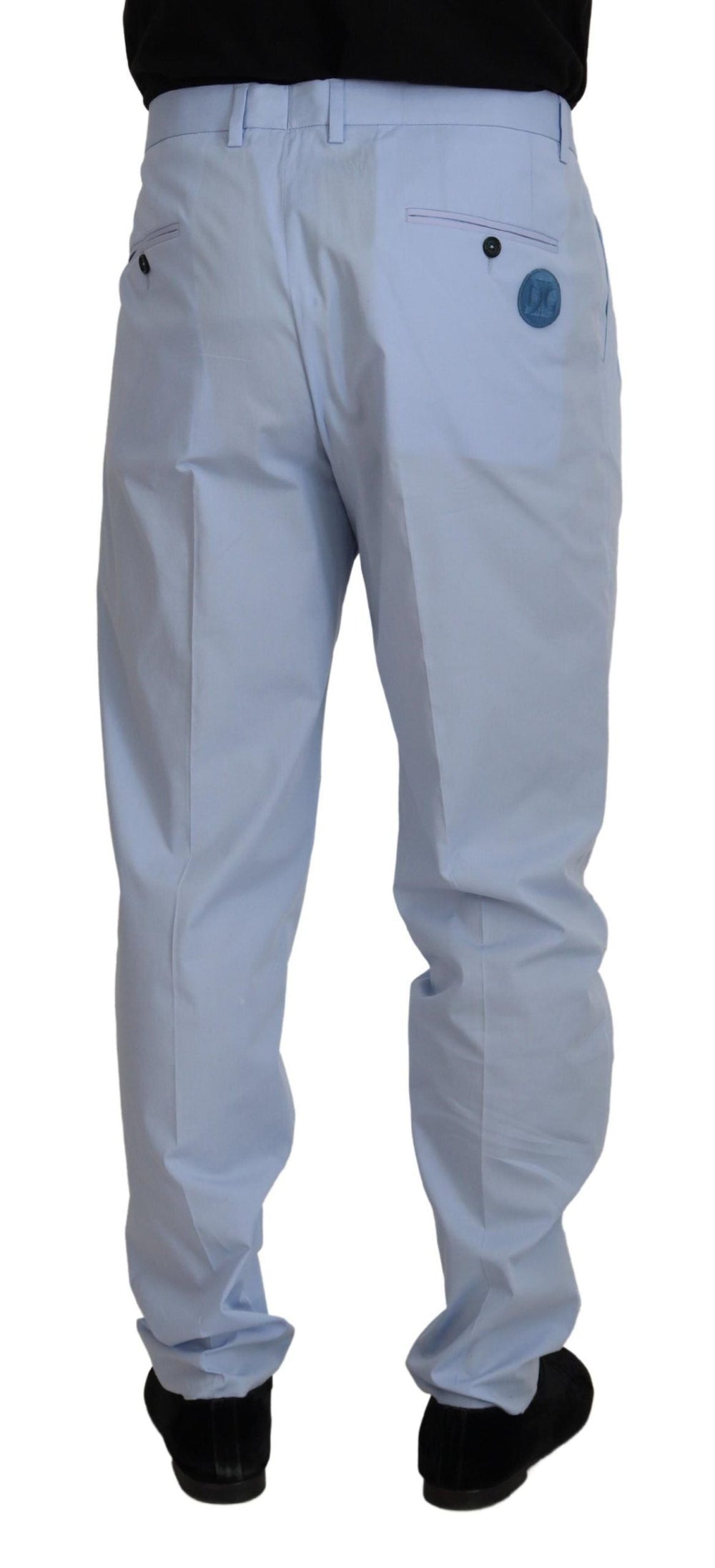 Men’s Dolce & Gabbana Blue Cotton Stretch Trousers Chinos Pants