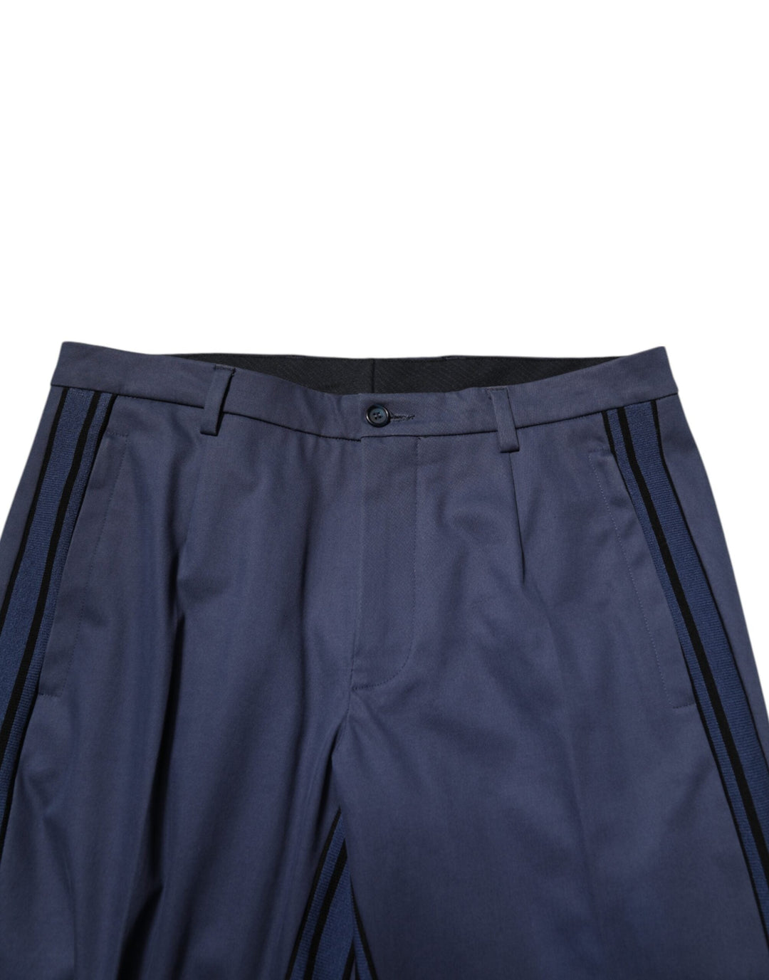 Men’s Dolce &amp; Gabbana Blue Cotton Tapered Men Formal Trousers Pants