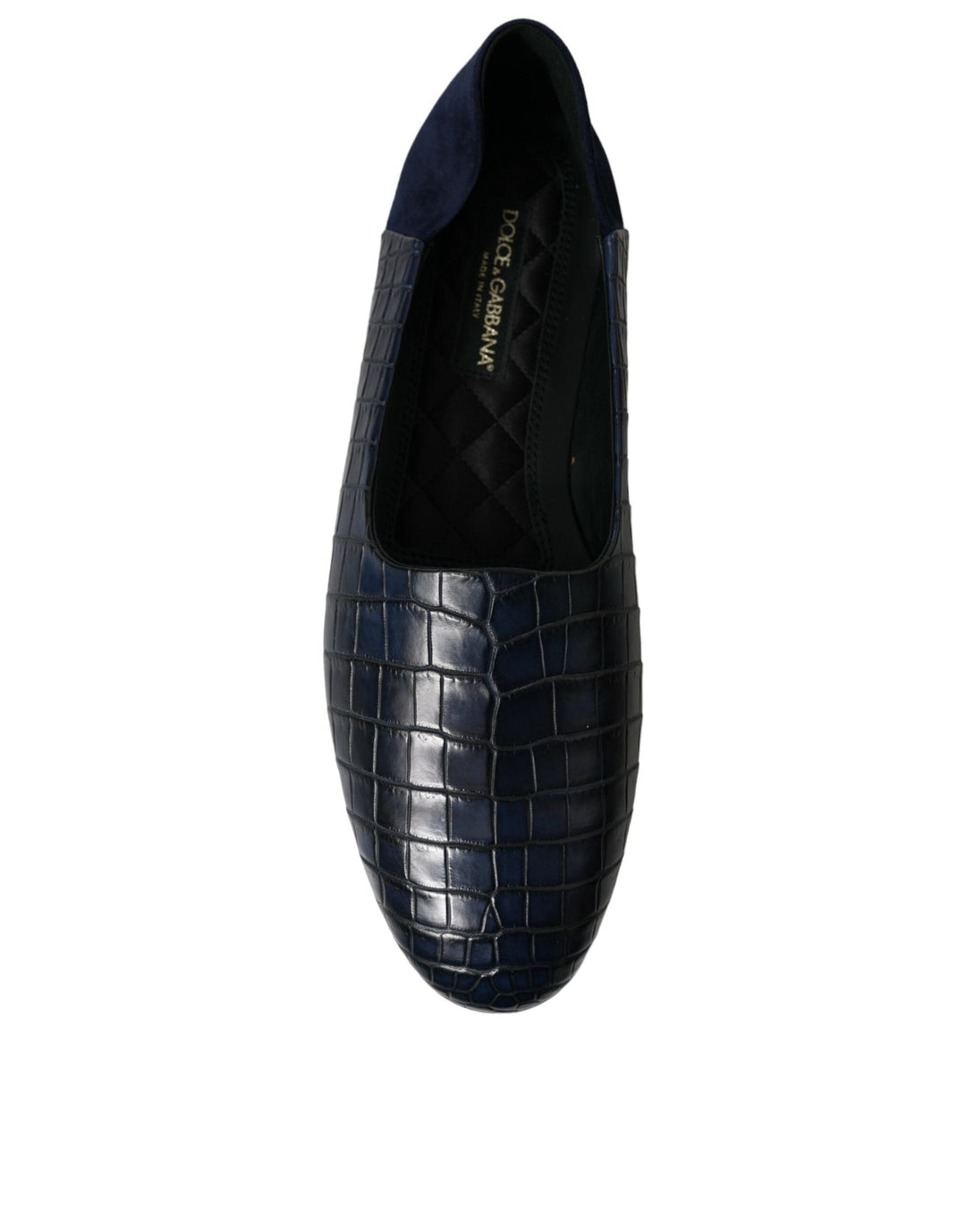 Men’s Dolce &amp; Gabbana Blue Crocodile Leather Loafers Slip on Shoes