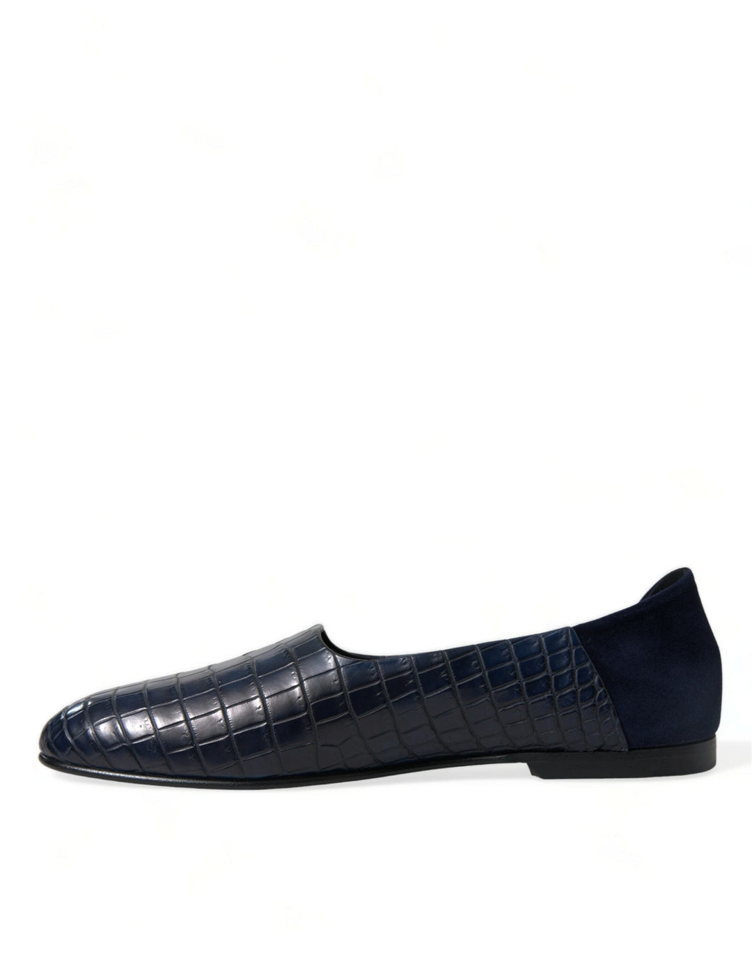 Men’s Dolce &amp; Gabbana Blue Crocodile Leather Loafers Slip on Shoes