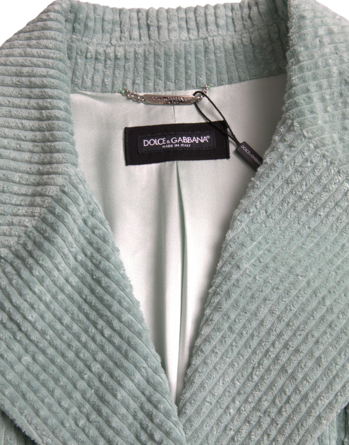 Men’s Dolce &amp; Gabbana Blue Double Breasted Corduroy Cotton Jacket