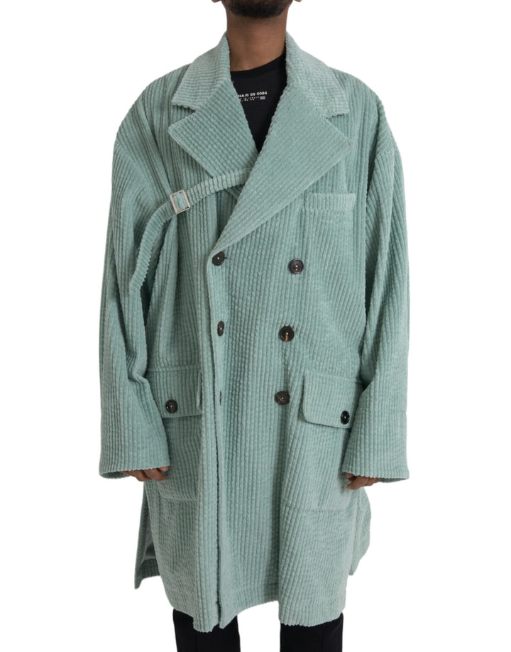 Men’s Dolce &amp; Gabbana Blue Double Breasted Corduroy Cotton Jacket
