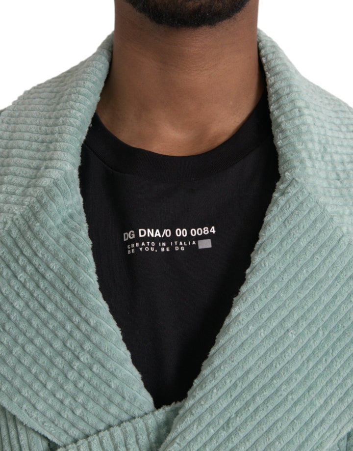 Men’s Dolce &amp; Gabbana Blue Double Breasted Corduroy Cotton Jacket