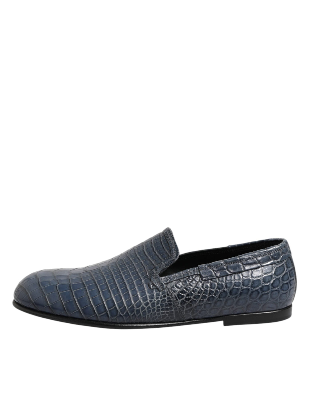 Men’s Dolce &amp; Gabbana Blue Exotic Leather Slip on Loafers Men Dress Shoes