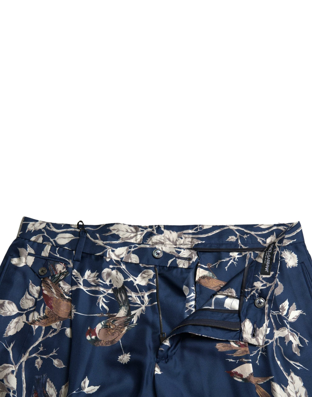 Men’s Dolce &amp; Gabbana Blue Floral Print Silk Men Bermuda Shorts