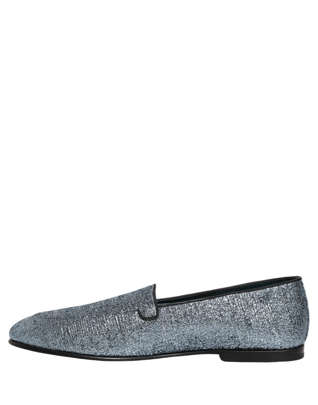 Men’s Dolce &amp; Gabbana Blue Glitter Lurex Dg Logo Dress Loafers Shoes