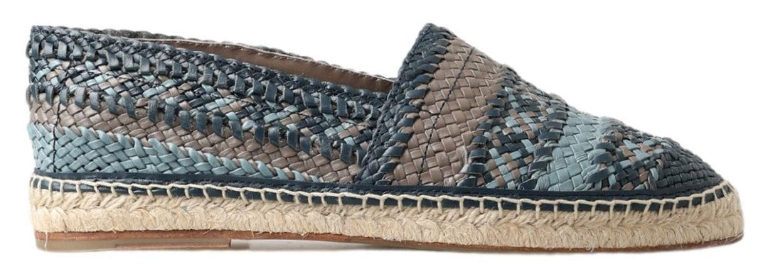 Men’s Dolce & Gabbana Blue Gray Leather Buffalo Espadrille Shoes
