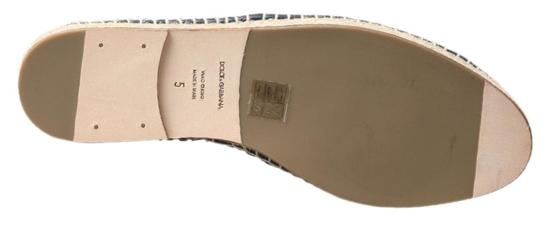 Men’s Dolce &amp; Gabbana Blue Gray Leather Buffalo Espadrille Shoes
