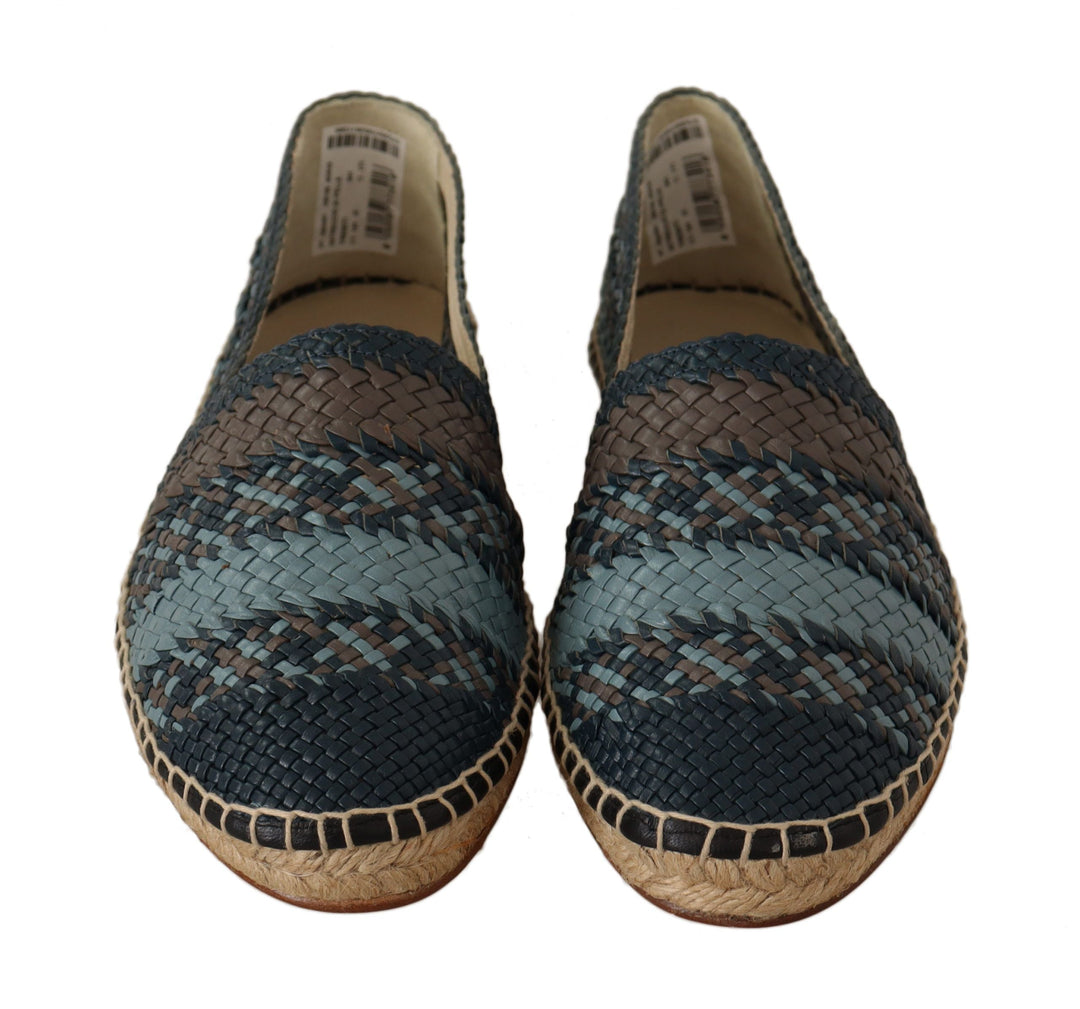 Men’s Dolce &amp; Gabbana Blue Gray Slip on Buffalo Espadrille Shoes