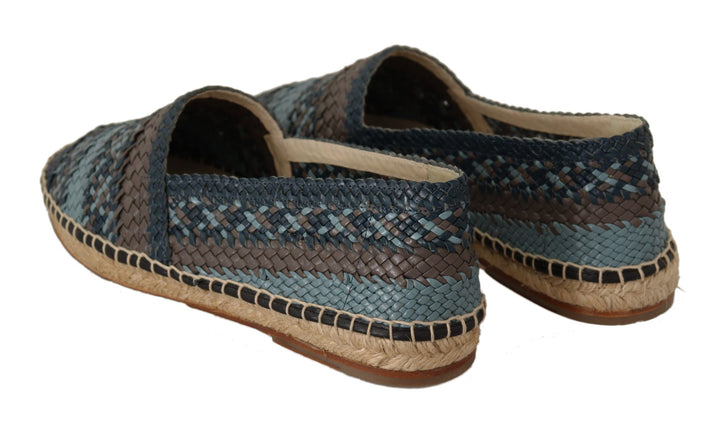 Men’s Dolce &amp; Gabbana Blue Gray Slip on Buffalo Espadrille Shoes