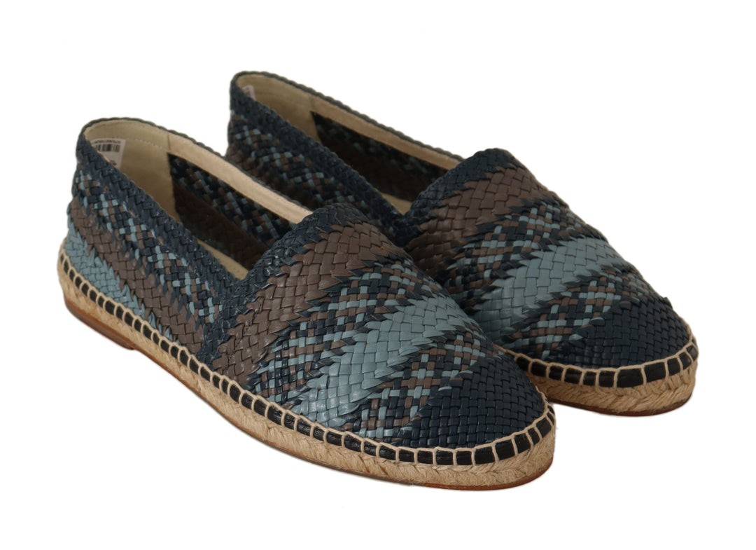 Men’s Dolce &amp; Gabbana Blue Gray Slip on Buffalo Espadrille Shoes