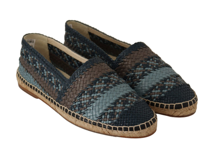 Men’s Dolce &amp; Gabbana Blue Gray Slip on Buffalo Espadrille Shoes