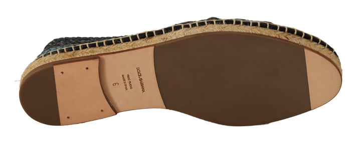 Men’s Dolce &amp; Gabbana Blue Gray Slip on Buffalo Espadrille Shoes