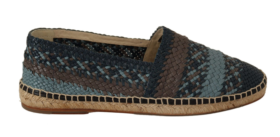 Men’s Dolce & Gabbana Blue Gray Slip on Buffalo Espadrille Shoes