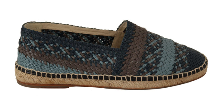 Men’s Dolce &amp; Gabbana Blue Gray Slip on Buffalo Espadrille Shoes