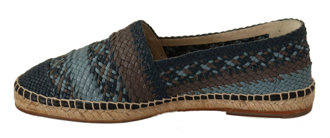Men’s Dolce &amp; Gabbana Blue Gray Slip on Buffalo Espadrille Shoes