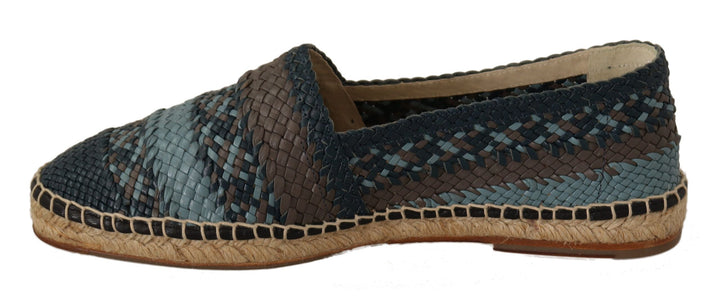 Men’s Dolce &amp; Gabbana Blue Gray Slip on Buffalo Espadrille Shoes