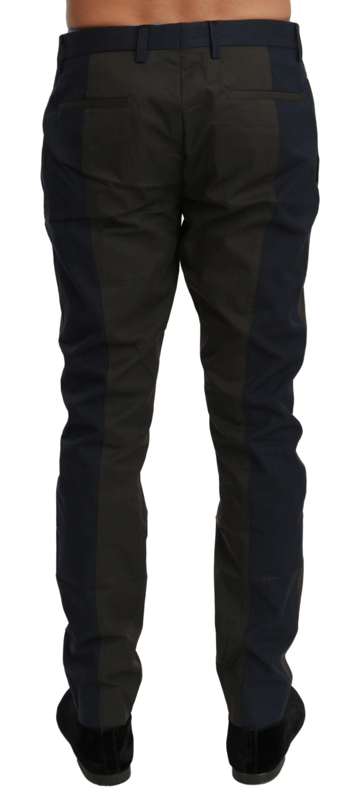 Men’s Dolce &amp; Gabbana Blue Gray Stripes Trouser Cotton Pants