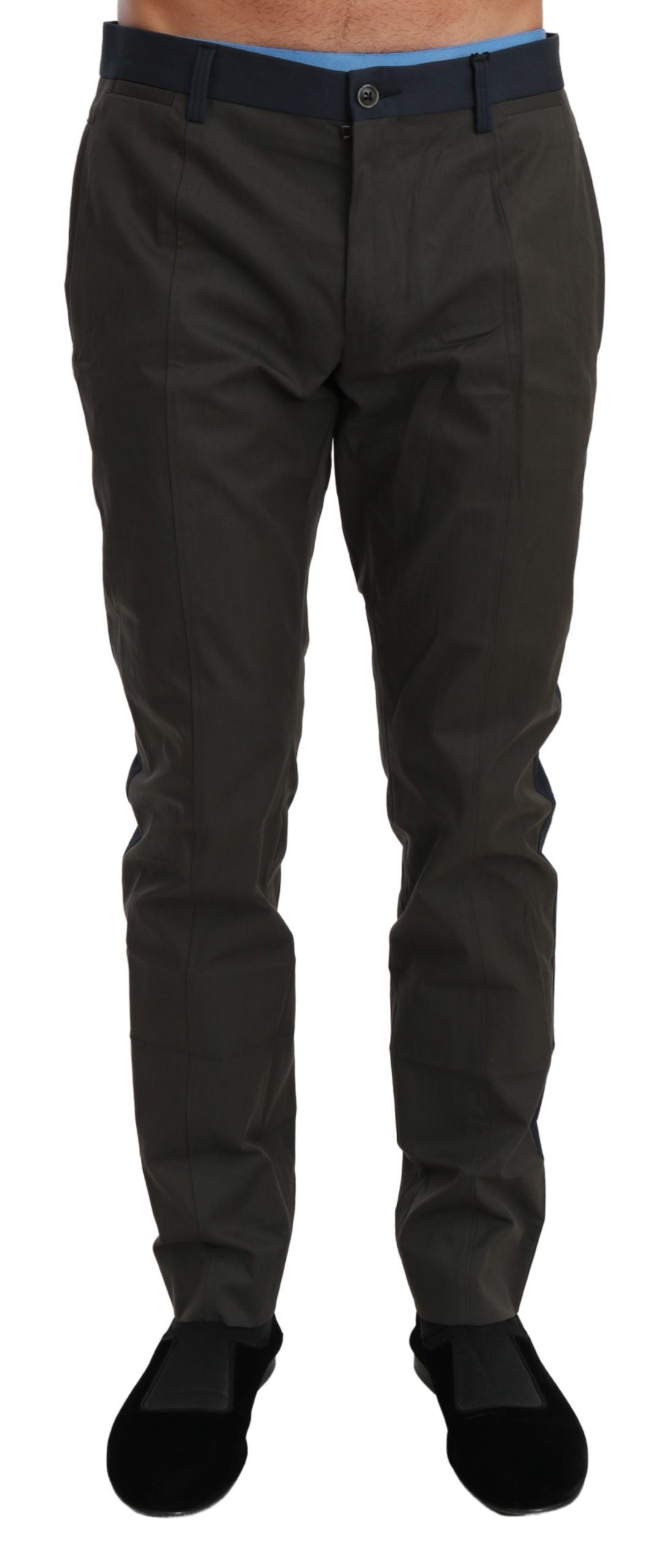 Men’s Dolce & Gabbana Blue Gray Stripes Trouser Cotton Pants