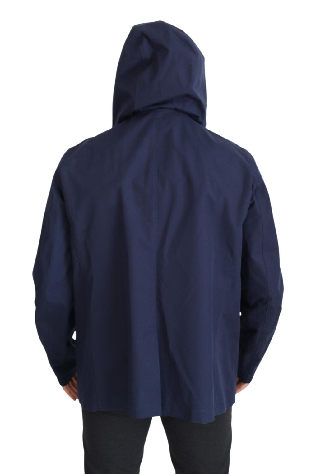 Men’s Dolce & Gabbana Blue Hooded Double Breasted Coat Jacket