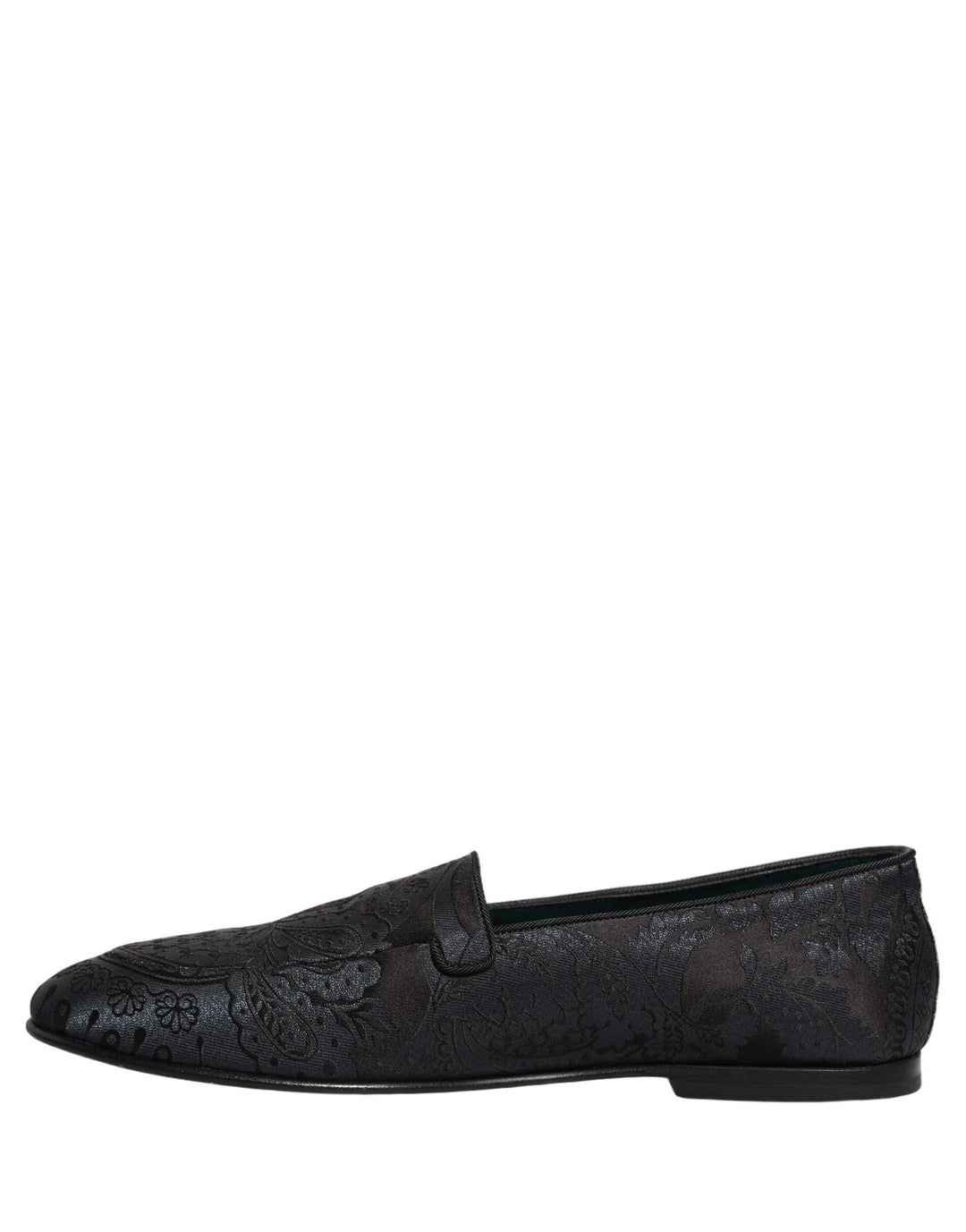 Men’s Dolce &amp; Gabbana Blue Jacquard Leather Slip on Loafers Shoes