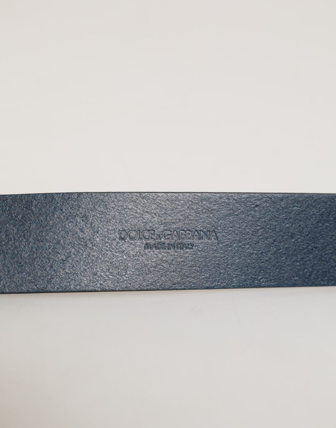 Dolce &amp; Gabbana Blue Leather Classic Metal Logo Buckle Belt