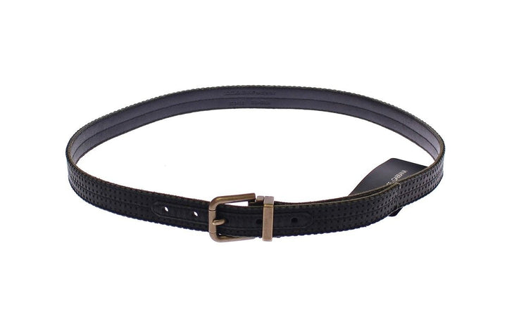 Dolce &amp; Gabbana Blue Leather Logo Belt