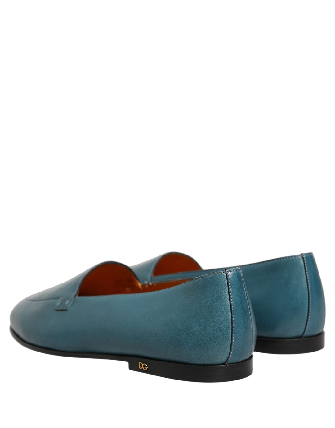Men’s Dolce &amp; Gabbana Blue Leather Logo Slip on Men Loafers Shoes