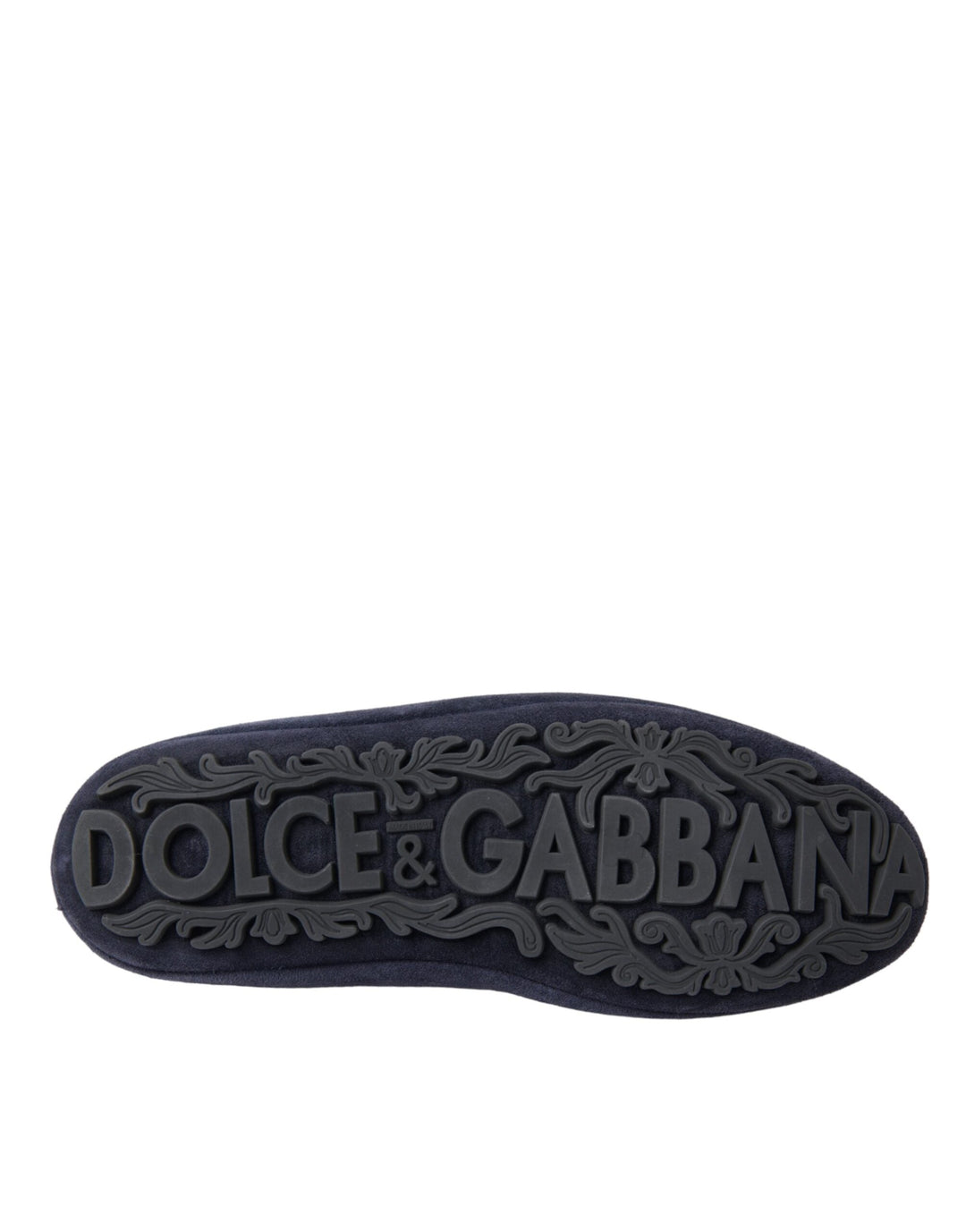 Men’s Dolce &amp; Gabbana Blue Leather Suede Crystal Crown Loafers Shoes