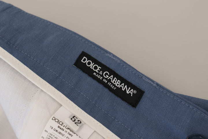 Men’s Dolce &amp; Gabbana Blue Linen Chino Formal Pants