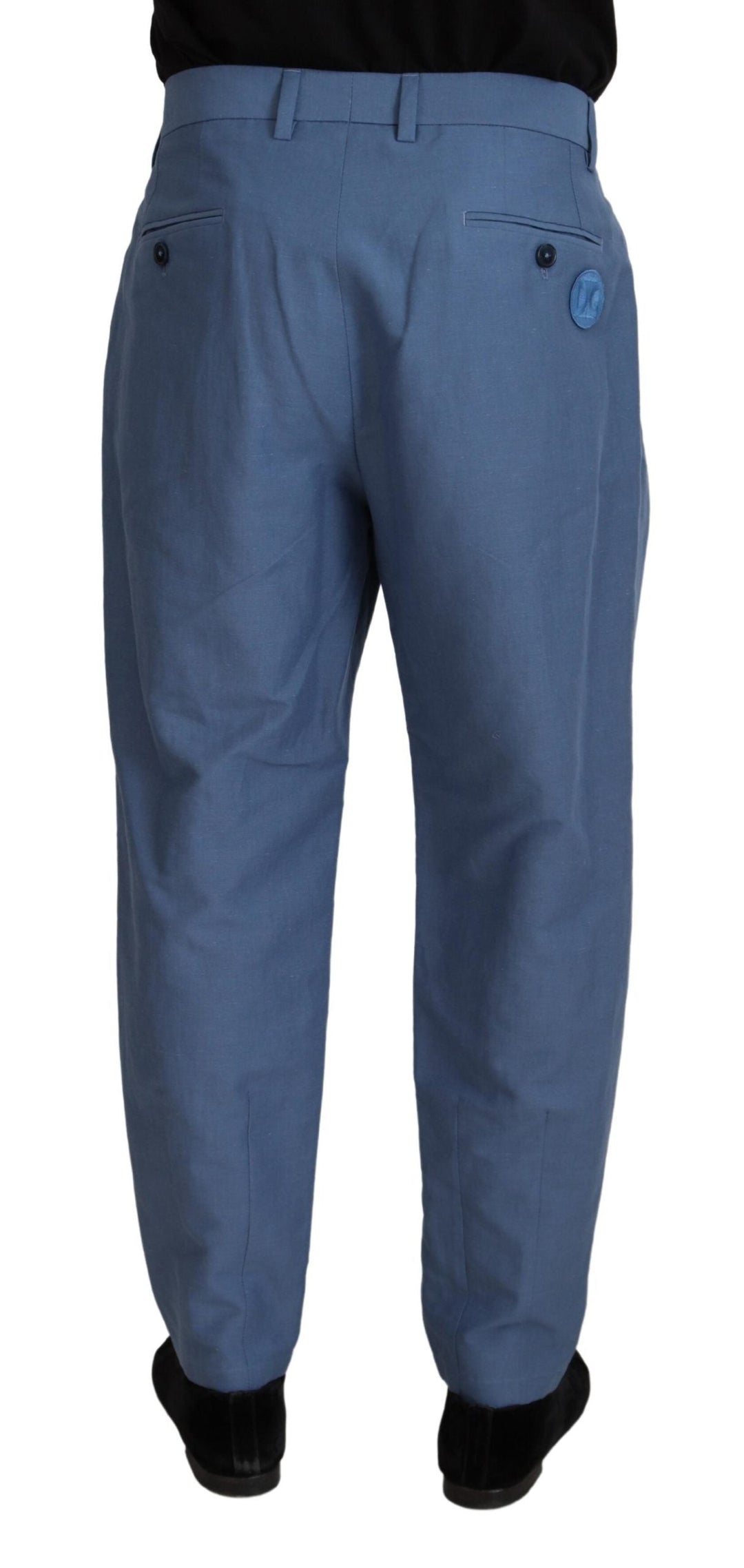 Men’s Dolce &amp; Gabbana Blue Linen Chino Formal Pants