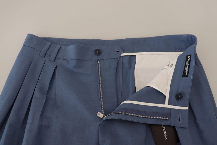 Men’s Dolce &amp; Gabbana Blue Linen Chino Formal Pants
