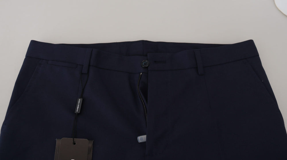 Men’s Dolce & Gabbana Blue Linen Cotton Slim Trousers Chinos Pants
