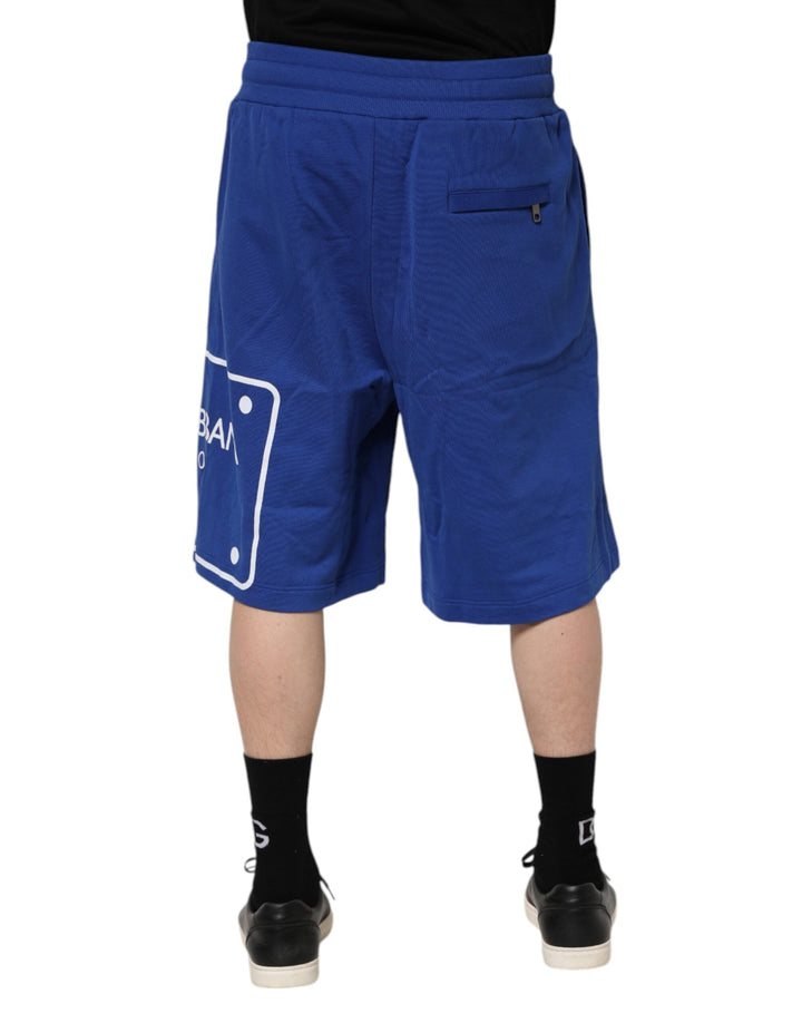 Men’s Dolce &amp; Gabbana Blue Logo Cotton Bermuda Sweatshorts Shorts