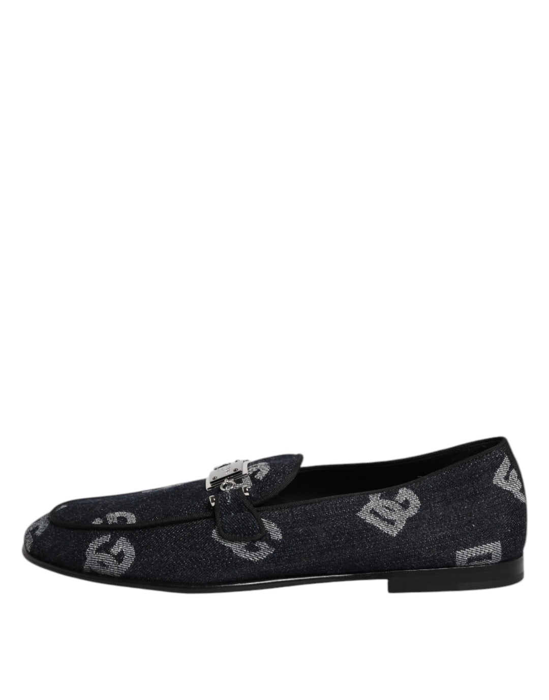 Men’s Dolce &amp; Gabbana Blue Logo Cotton Loafers Formal Dress Shoes