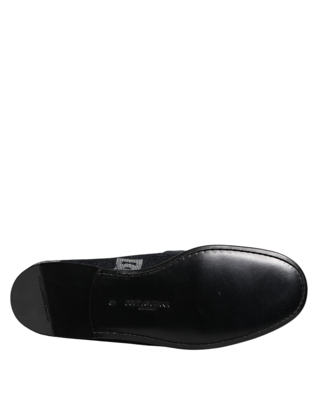 Men’s Dolce &amp; Gabbana Blue Logo Cotton Loafers Formal Dress Shoes