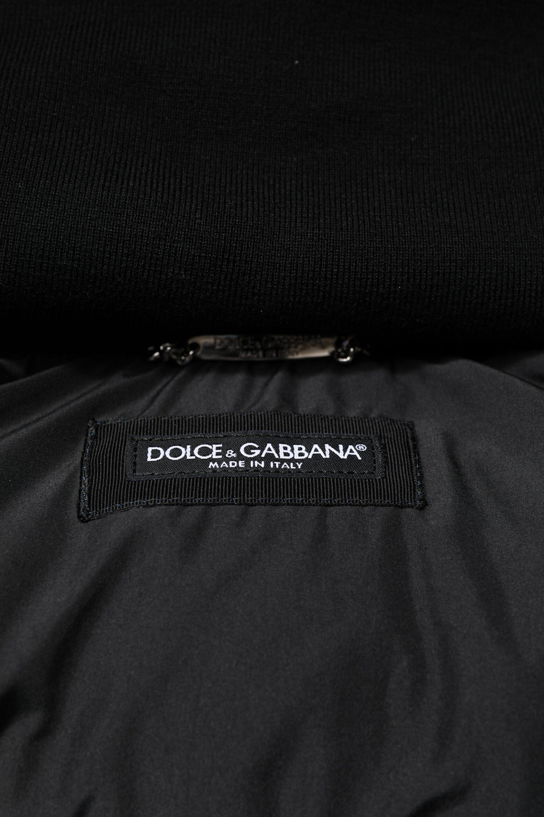 Men’s Dolce &amp; Gabbana Blue Logo Full Zip Hooded Quilted Jacket