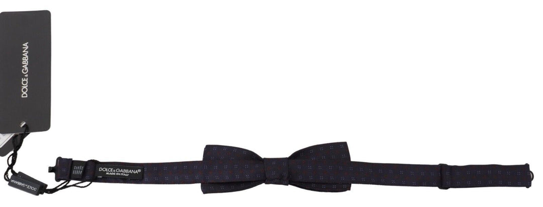 Men’s Dolce &amp; Gabbana Blue Pattern Silk Adjustable Neck Papillon Bow Tie