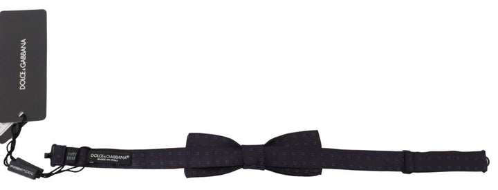 Men’s Dolce &amp; Gabbana Blue Pattern Silk Adjustable Neck Papillon Bow Tie