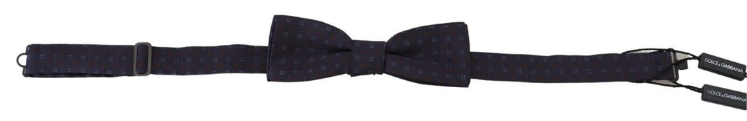 Men’s Dolce & Gabbana Blue Pattern Silk Adjustable Neck Papillon Bow Tie