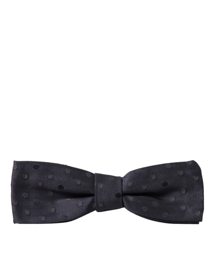 Men’s Dolce &amp; Gabbana Blue Polka Dot Silk Adjustable Neck Men Papillon Bow Tie