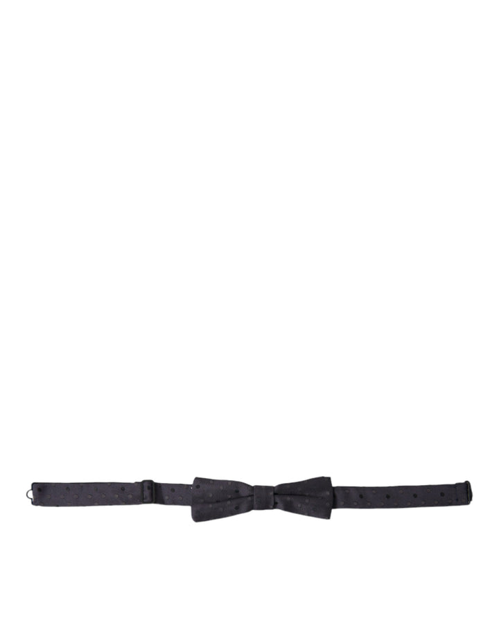 Men’s Dolce &amp; Gabbana Blue Polka Dot Silk Adjustable Neck Men Papillon Bow Tie