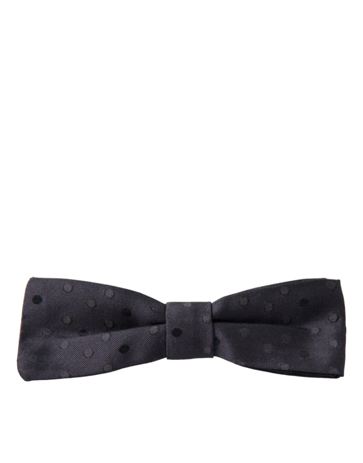 Men’s Dolce &amp; Gabbana Blue Polka Dot Silk Adjustable Neck Men Papillon Bow Tie