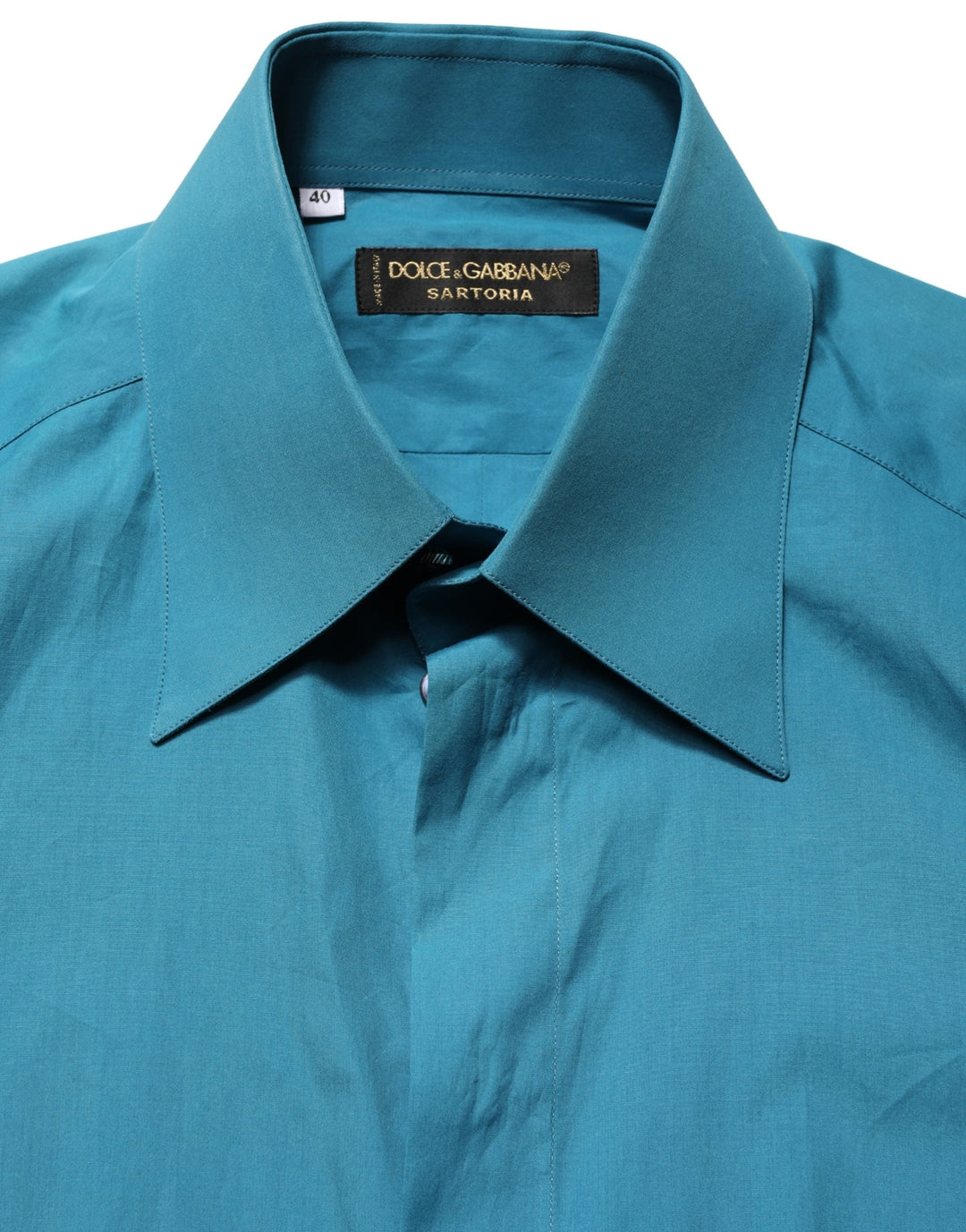 Dolce & Gabbana Blue Sartoria Long Sleeve Cotton Dress Shirt